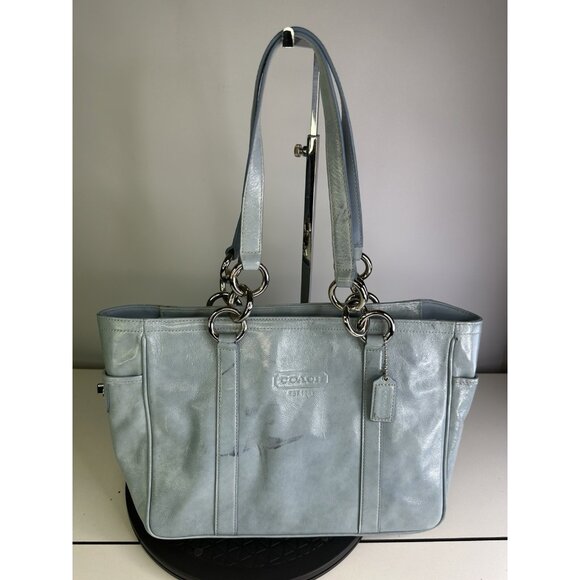 Coach Purse Gallery Eastwest  Tote B0973-F12839 Classic Beauty Chambray Blue - Picture 1 of 11
